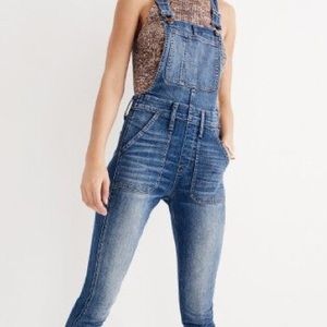 Stretch denim overalls